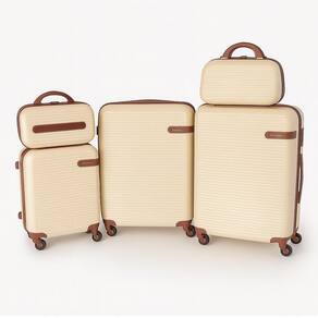 Conjunto Mala De Viagem Em Abs E 2 Frasqueiras Kit Malas Pequena De Bordo Media Grande Rigidas 5 Peças Giro 360 Max Luxo