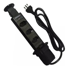 Torre De Tomada Multiplug para Bancada Com 3 Tomadas Preto