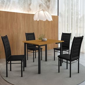Mesa de Jantar 4 Lugares Tokio Preto/Natural - Art Panta