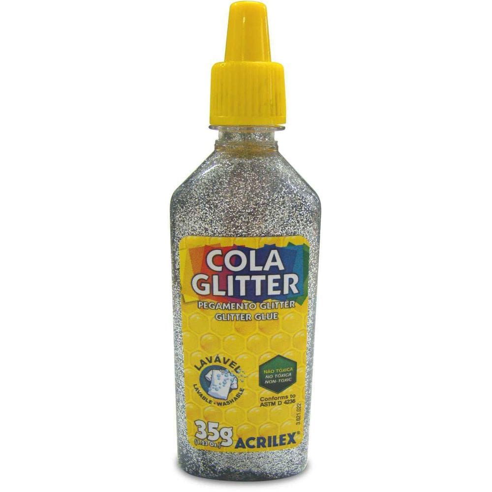 Cola Com Glitter Tubo 35G Prata