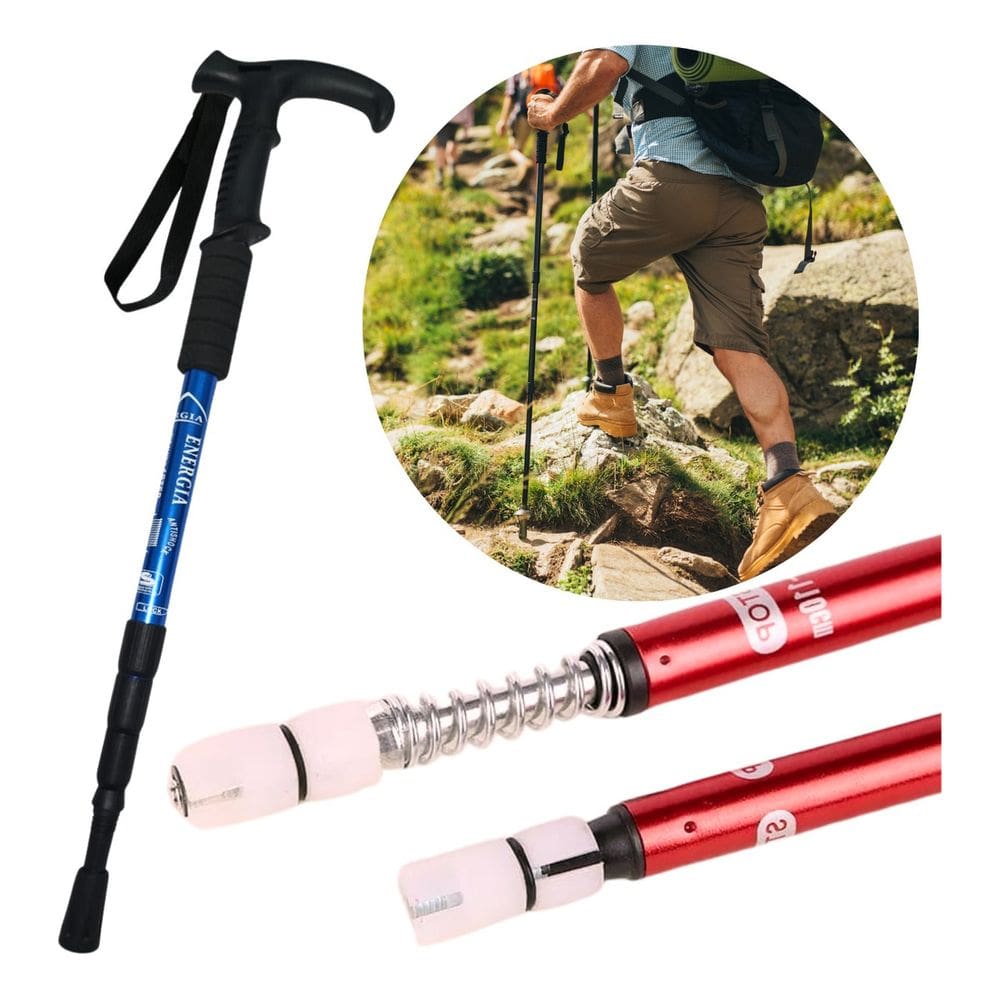 Bengala de Trekking Caminhada 110 cm Trilha Bastão Aluminio