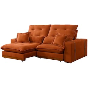 Sofá Toronto 4 Lugares Retrátil e Reclinável 250cm Tecido Veludo Cor Cobre