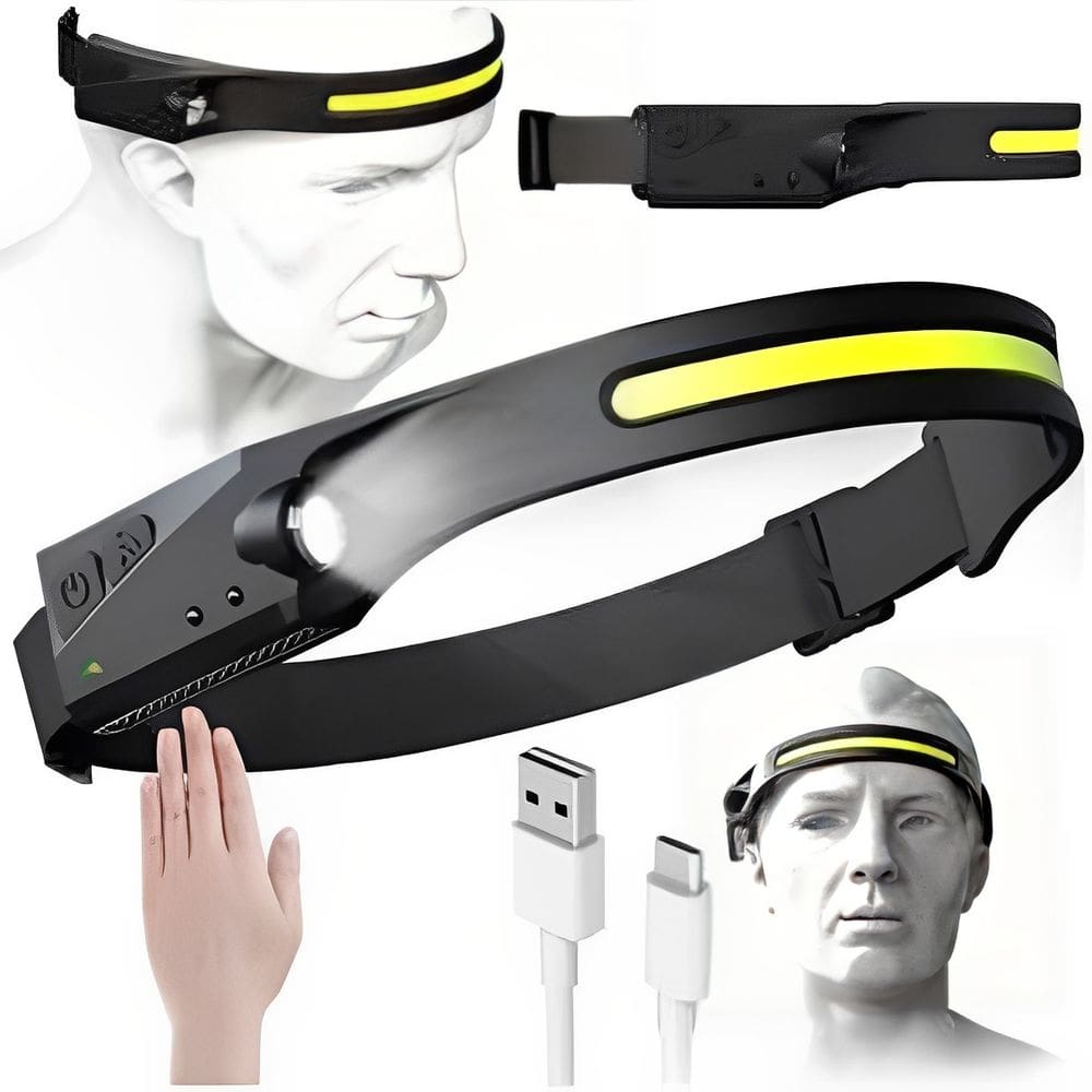 Lanterna De Cabeça Recarregável Led Potente Ajustável Usb