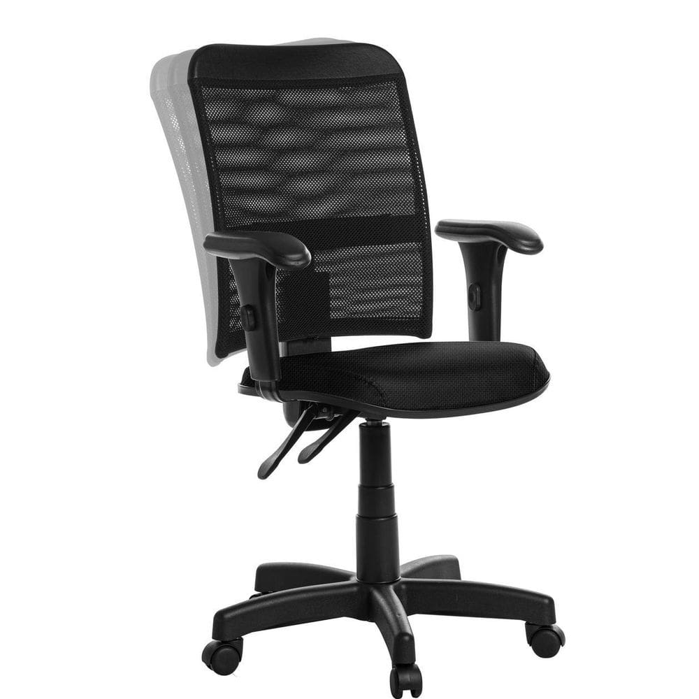 Cadeira de Escritório Ergonômica Tela com Braço RJ: Preto