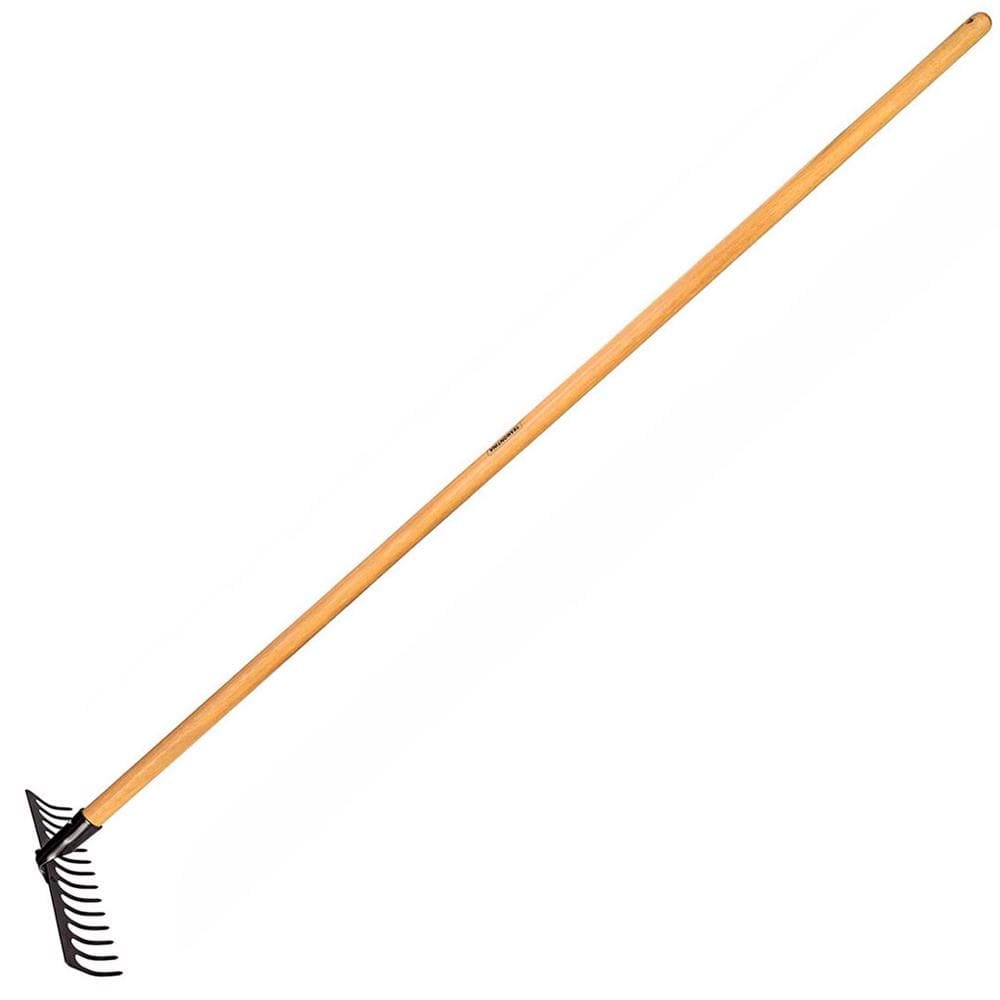 Ancinho Metálico Curvo Leve 14 dentes com Cabo de Madeira 145 cm - Tramontina 77101644