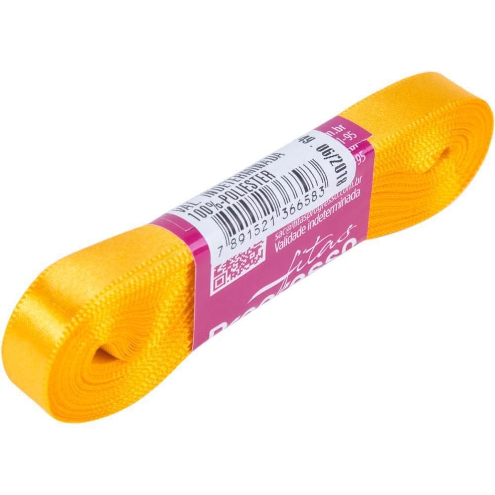 Fita De Cetim 10Mm 10M. Amarelo Ouro 038 - Fitas Progresso
