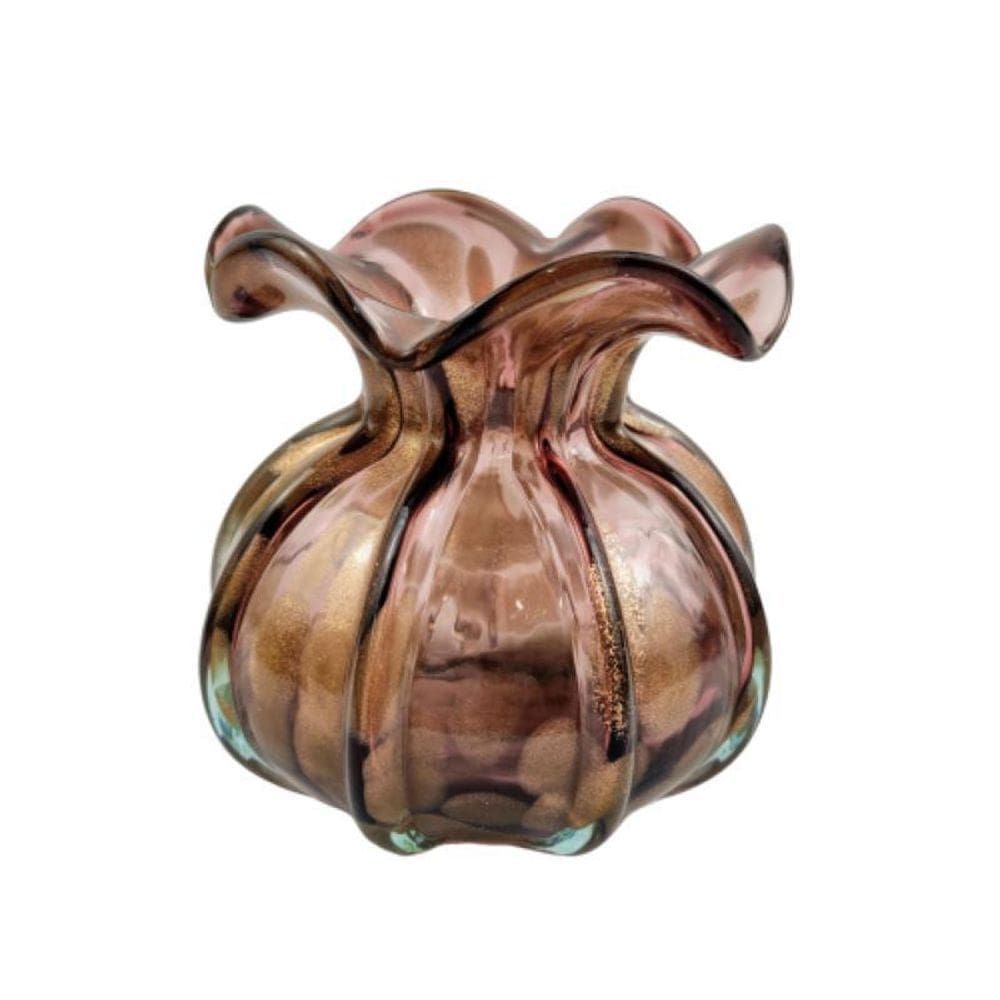 Murano Trouxinha Ametista Vaso 12Cm Decoração Vasinho G