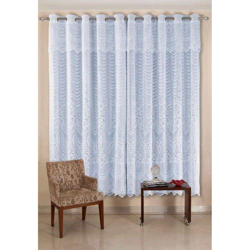 Cortina de Renda Brisa Branco 3,00m x 1,80m Cortilester