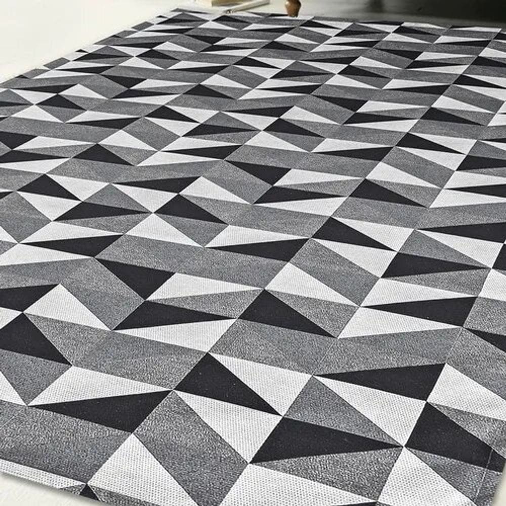 Tapete Jacquard 50012preto Dallas 1,35 m x 2,50 m antiderrapante - Preto 50012