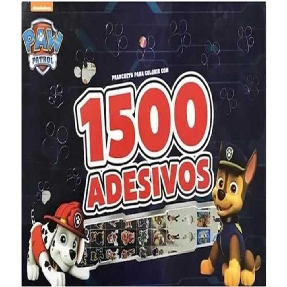 Livro Paw Patrol - Prancheta Para Colorir Com 1500 Adesivos