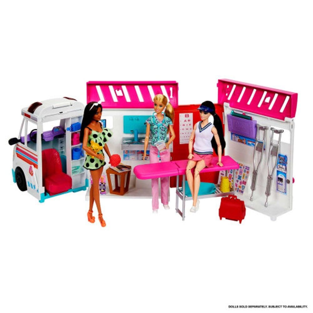 Profissões Ambulância e Clínica Médica Barbie Careers com Luz e Som Mattel
