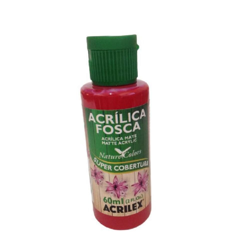Tinta Acrílica Fosca Vermelho Escarlate -508 - Acrilex -60Ml