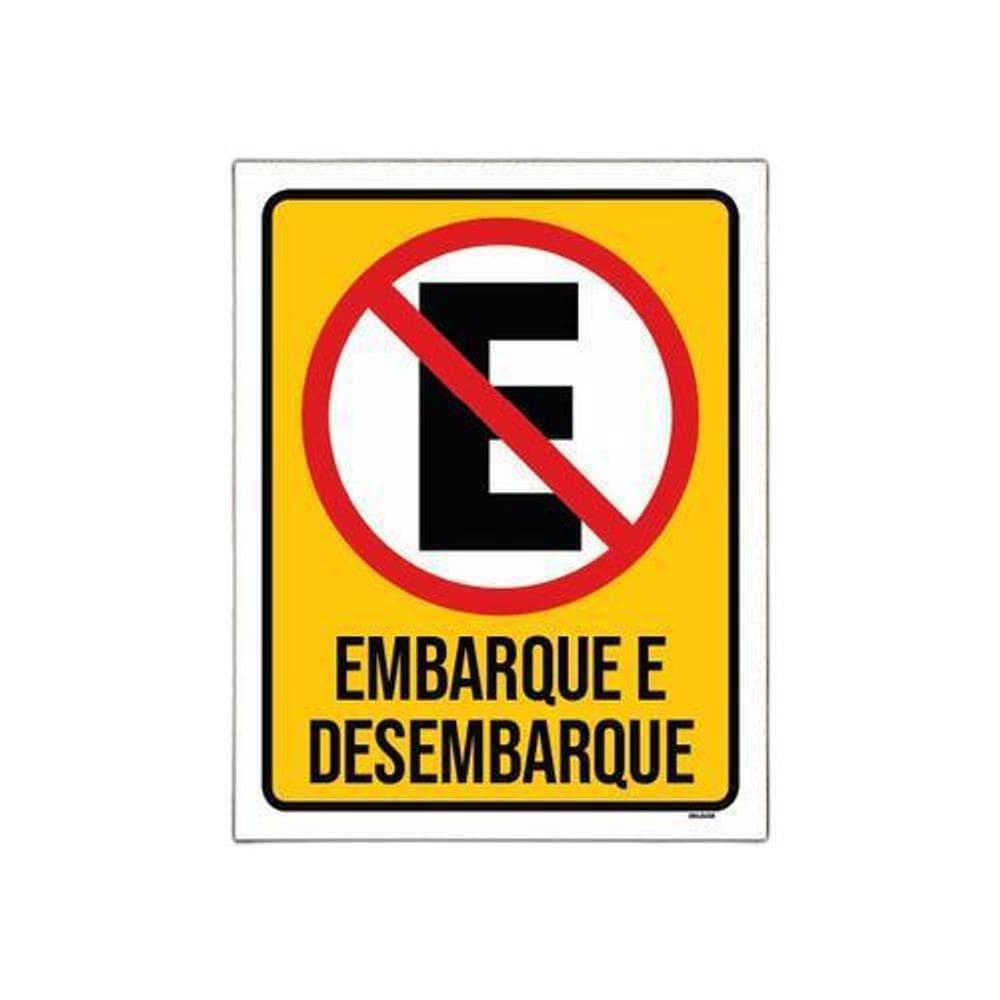 Placa Proibido Estacionar Embarque 36x46 - PSAI 2mm