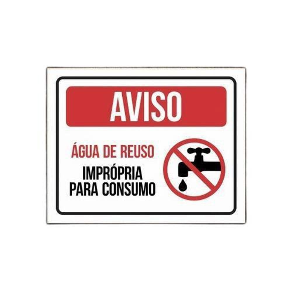Placa Ps 2Mm Aguá De Reuso Imprópria Para Consumo 27X35