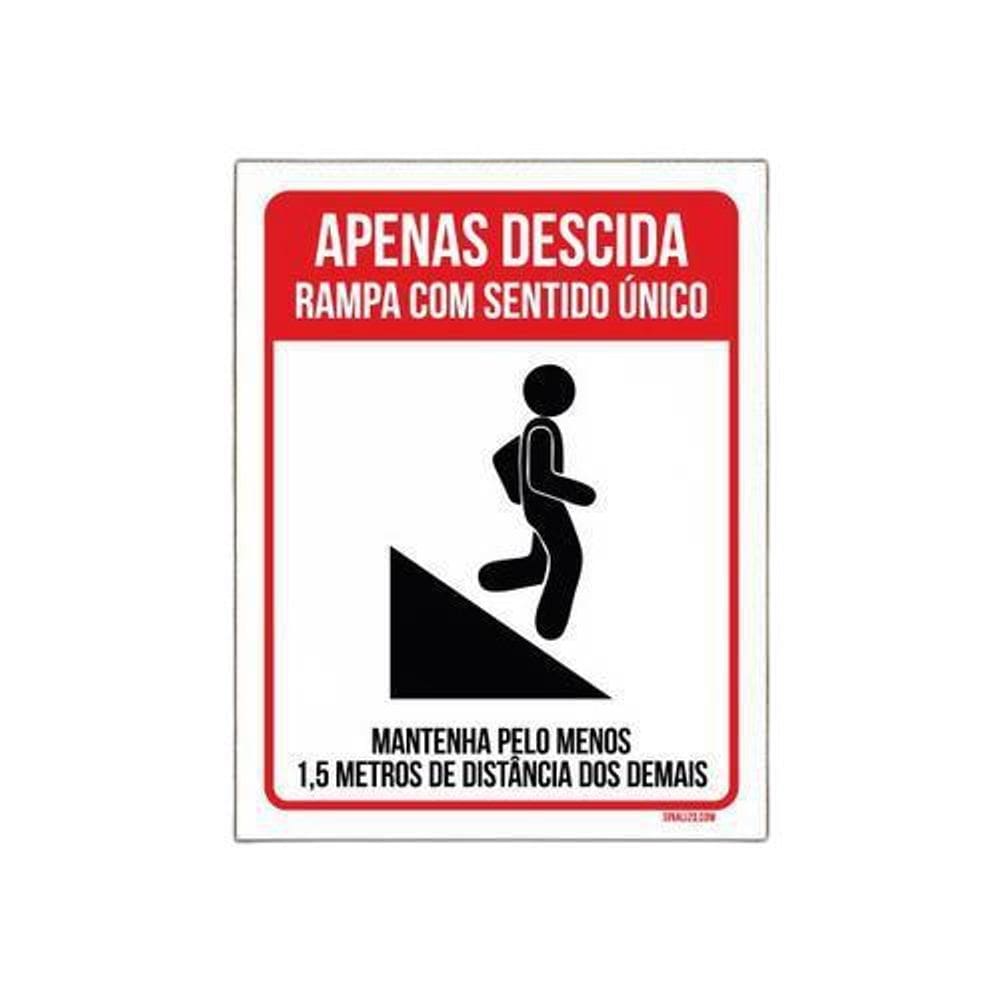 Placa Sinalização Descida Rampa 18x23 - PSAI 2mm
