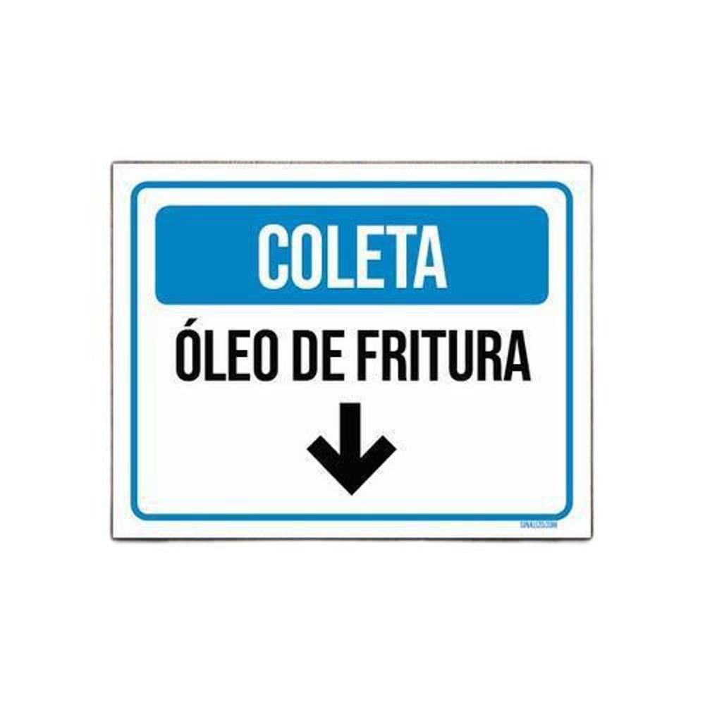 Placa Sinalização Coleta Óleo De Fritura 18X23