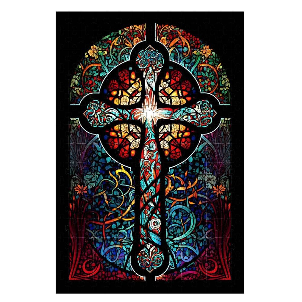 Quebra-Cabeça Decorativo Religioso Vitral Arte Sacra 300 peças