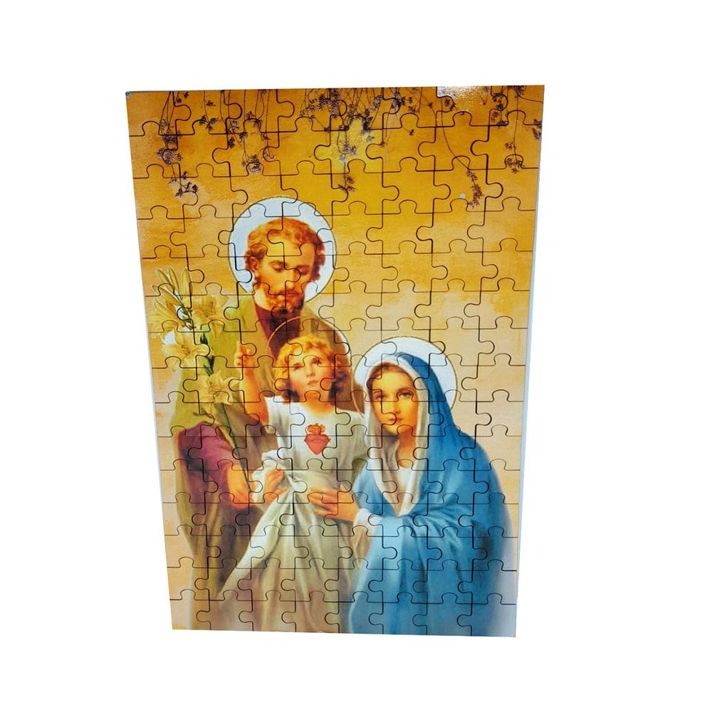 Quebra-cabeça 120 peças em MDF Sagrada Familia de Deus