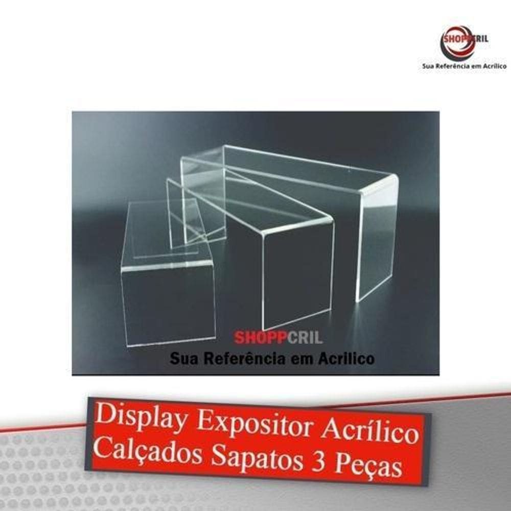 Expositor Acrílico para Calçados - Kit 1 Peça 8x22cm