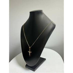 Cordão 1.5 Tijolinho + Pingente São Bento Banhado A Ouro