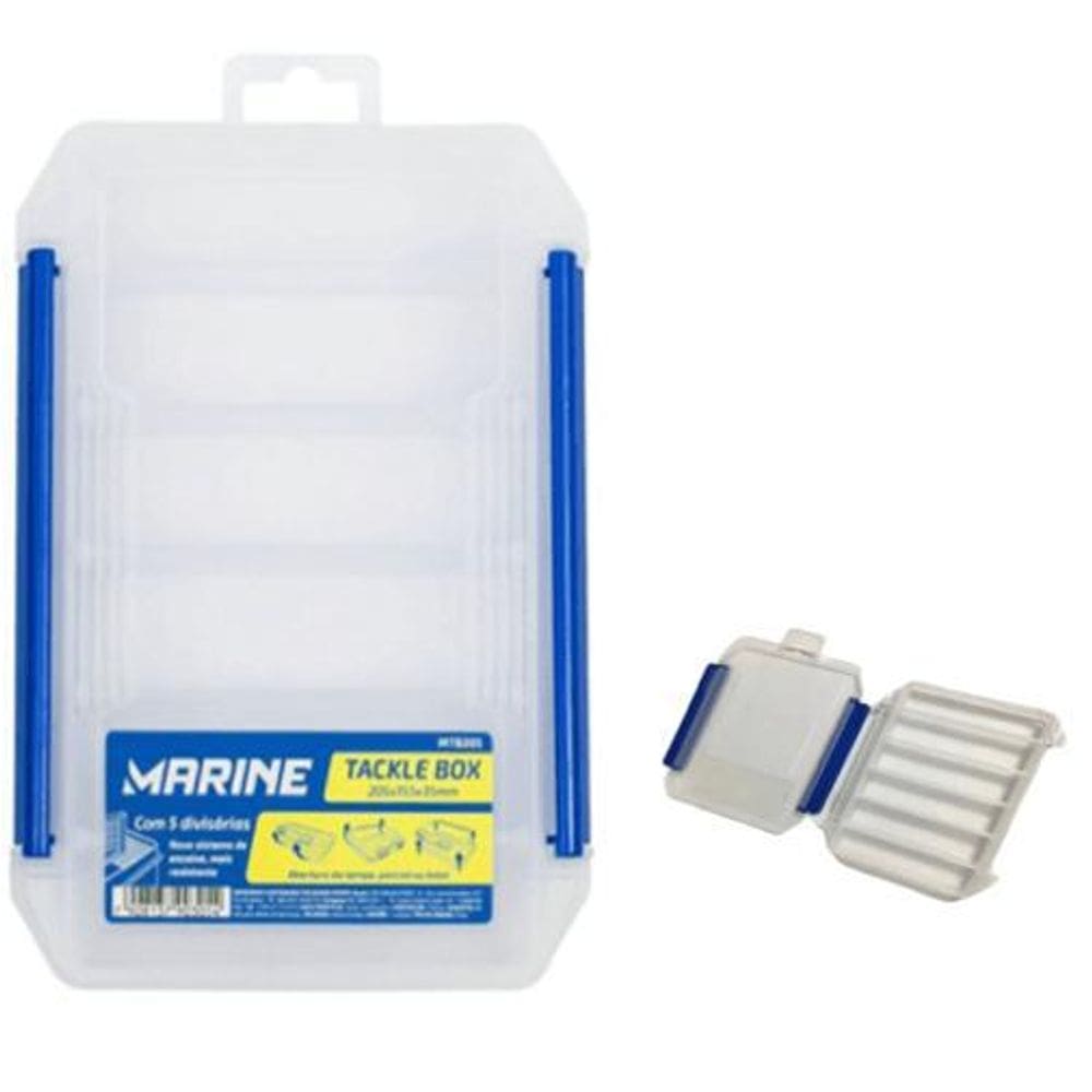 Caixa Estojo Pesca Porta Anzol Isca 5 Divisórias Removíveis