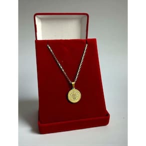 Cordão 1.5 Tijolinho + Pingente São Bento - Banhado A Ouro