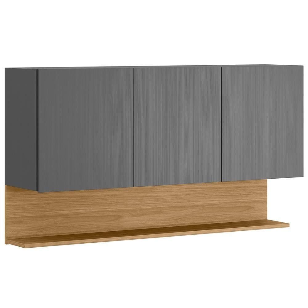 Armario Aereo 3 Portas 120 Cm Line Ktp Gris Cp Freijo