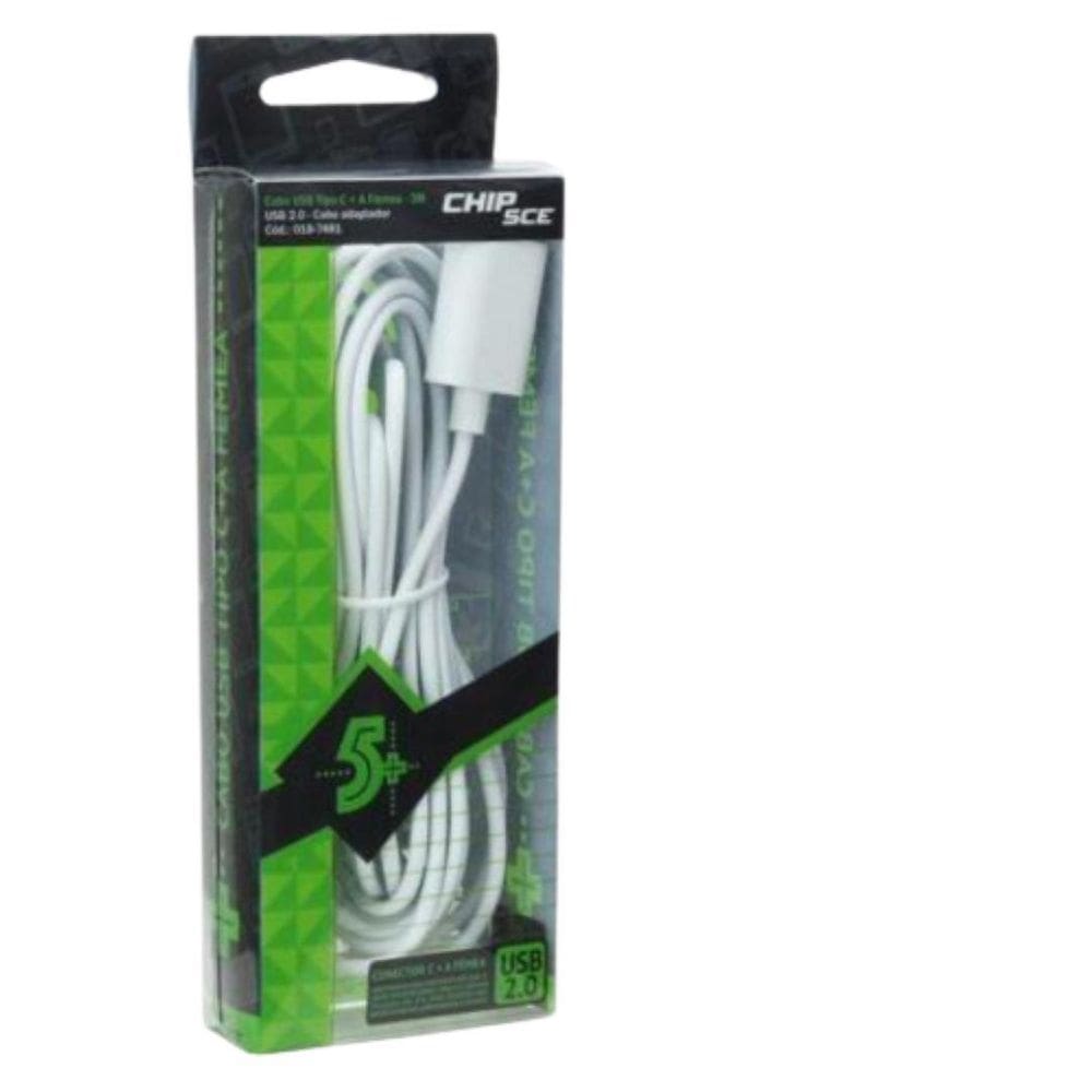Cabo Adaptador Usb Tipo C Para Tipo A Fêmea 2.0 3 Metros