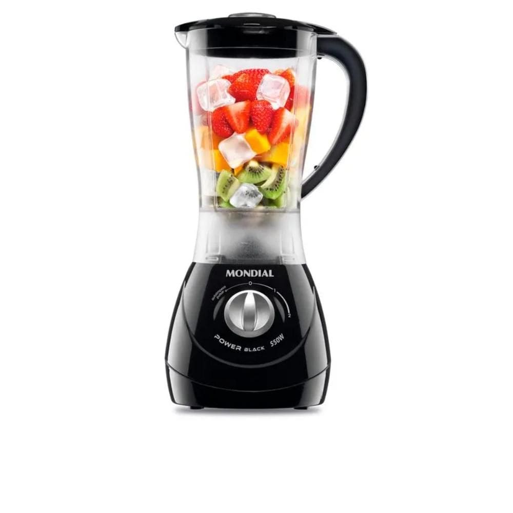 Liquidificador Mondial 1,9L Power 2 Black 2 Velocidades + Pulsar 550W Preto 127V - L-28