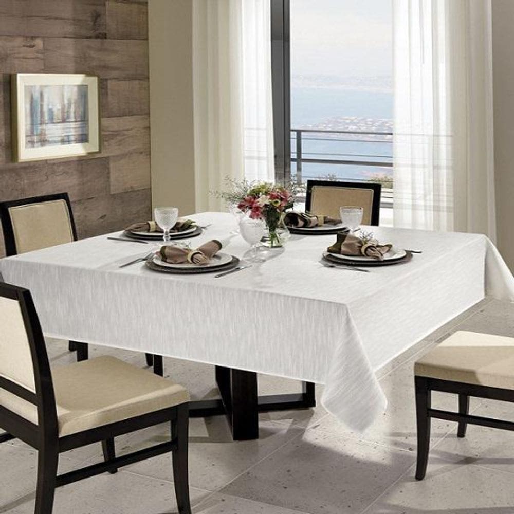 Toalha De Mesa Redonda 16394 Clean Passion Liso 200M Marfim