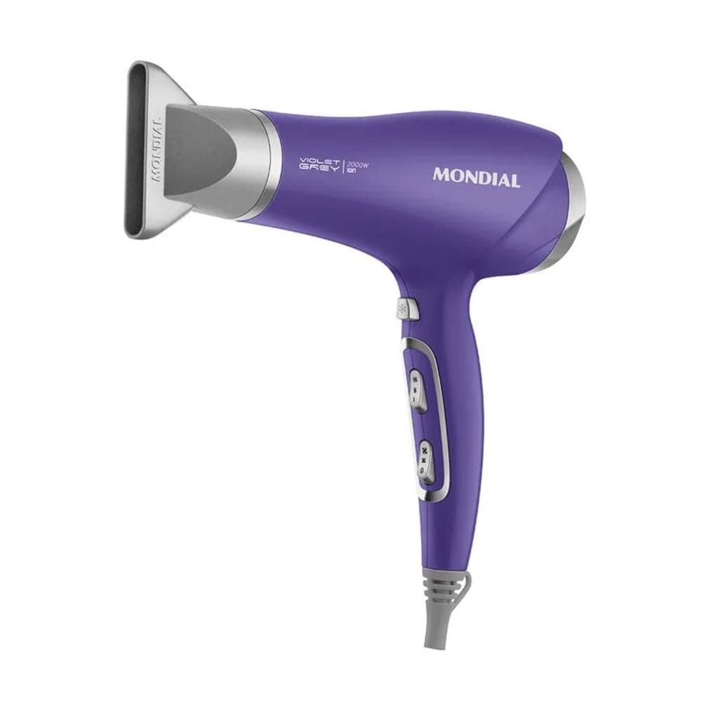 Secador de Cabelo Mondial Violet Grey 3 Temperaturas + 2 Velocidades 2000W Lilás 127V - SCN-05