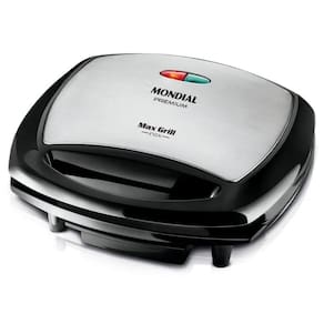 Grill Mondial Max Premium 2 em 1 com Revestimento Antiaderente 1200W Preto/Inox 127V - G-07