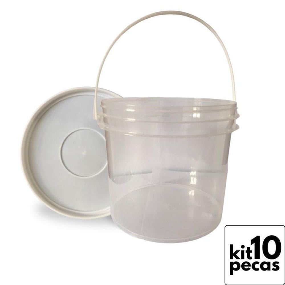 Balde Hermetico Para Arroz Transp 2.2L 10 Pçs