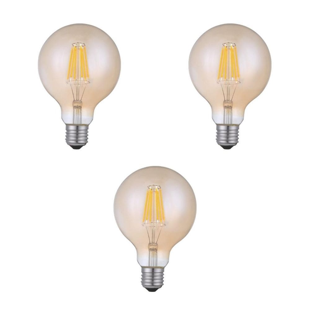 Lâmpada Filamento Led G95 Retro 4W Ambar 2200K E27 Ali72 3un
