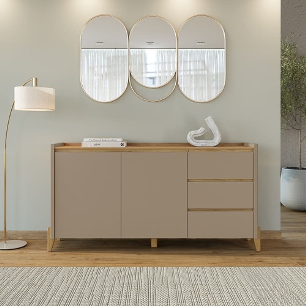 Buffet Rennes 3 Gavetas Hannover/Fendii - Casa D Móveis