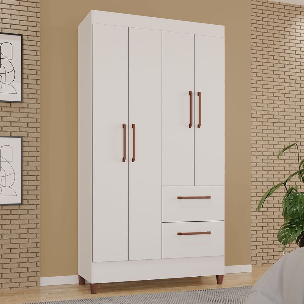 Guarda-Roupas Star 100% MDF Tuboarte 4 Portas 2 Gavetas