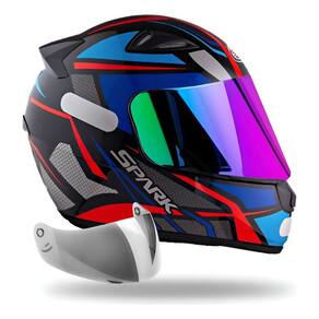 Capacete Ebf Spider + Viseira Colorida Espelhada