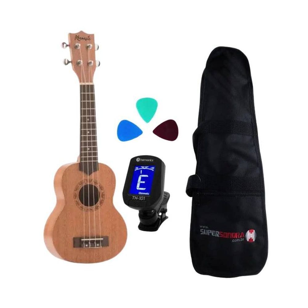 Kit Ukulele Soprano Namastê NU21MLQ Acústico - Spanking + Capa + Afinador + Palhetas