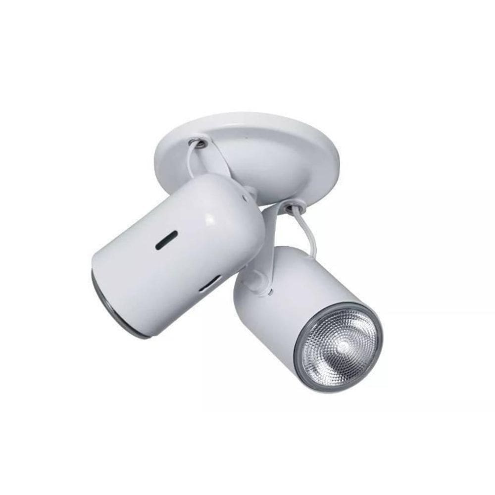Spot Sobrepor Alumínio 2 Lâmpadas 50W Gu10 Biancoluce Branco
