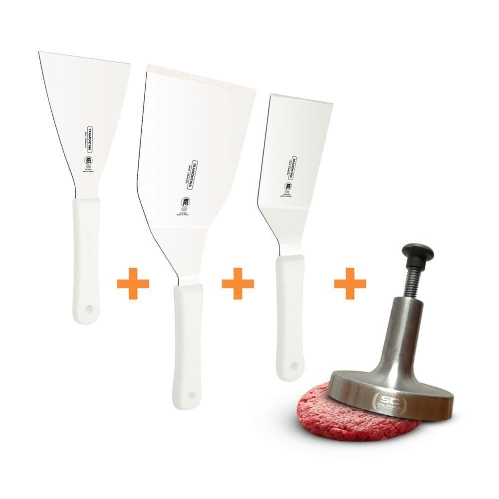 Espátulas Inox + Modelador De Hambúrguer 14Cm - Tramontina
