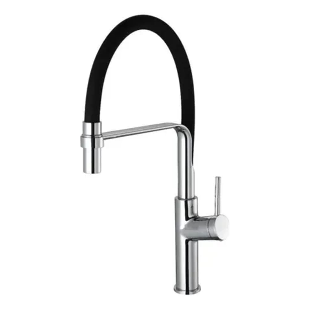 Torneira Monocomando De Cozinha Gourmet Preta Flexível