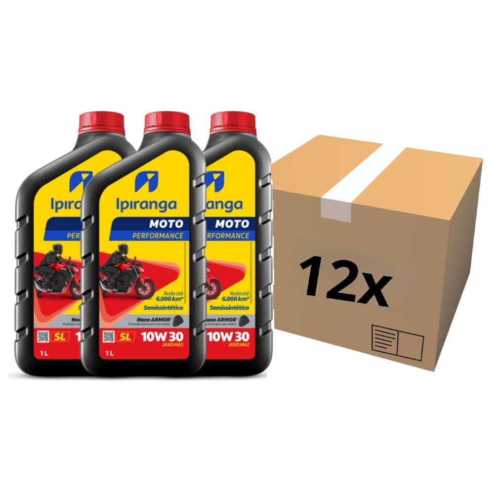 Kit Caixa Fechada 12 Lts Oleo Semissintético Motor Ipiranga 9102 Jaso Ma2 Moto Performance
