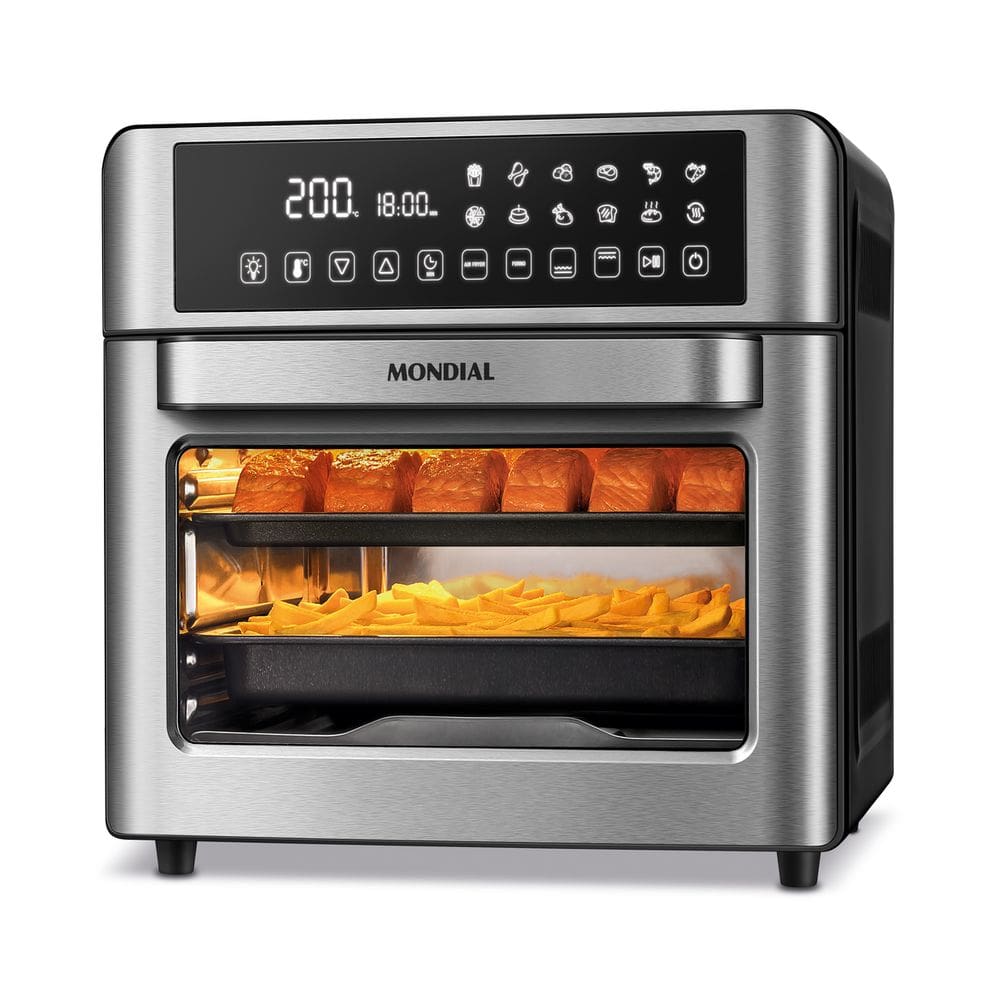 Fritadeira Air Fryer Forno Oven Mondial Digital Afo-25l-bi 25l 2000w Preto com Inox