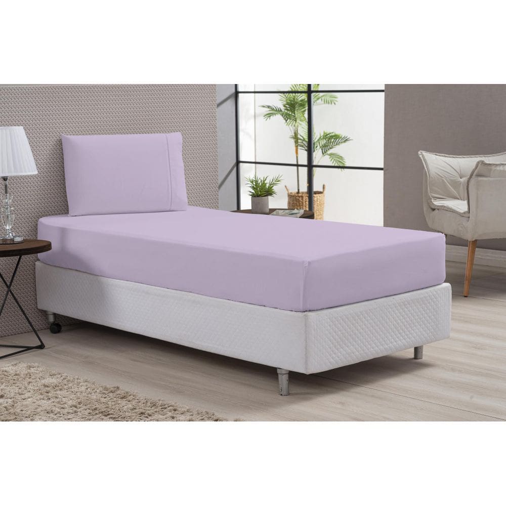 Jogo De Lençol Macio E Fronhas Ponto Palito Solteiro Lilás