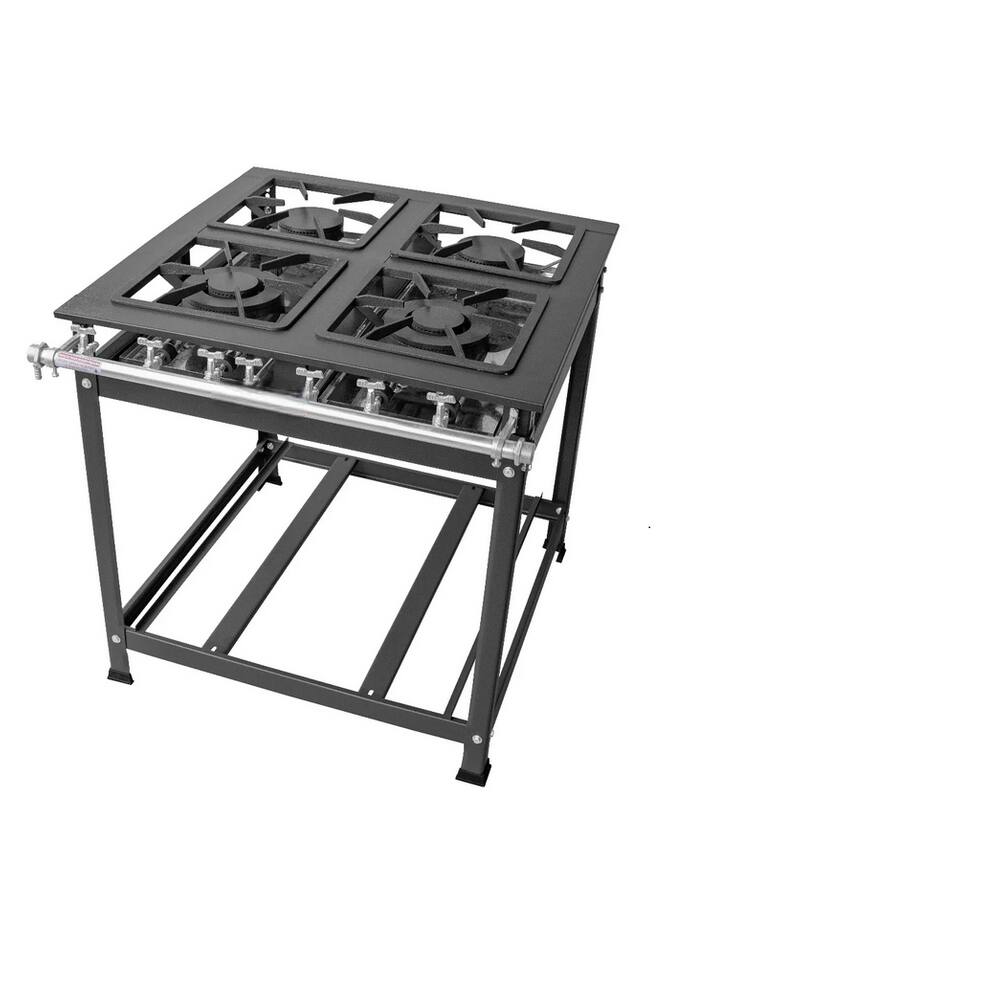 Fogão 4 Bocas Leona Industrial Baixa Pressão Preto