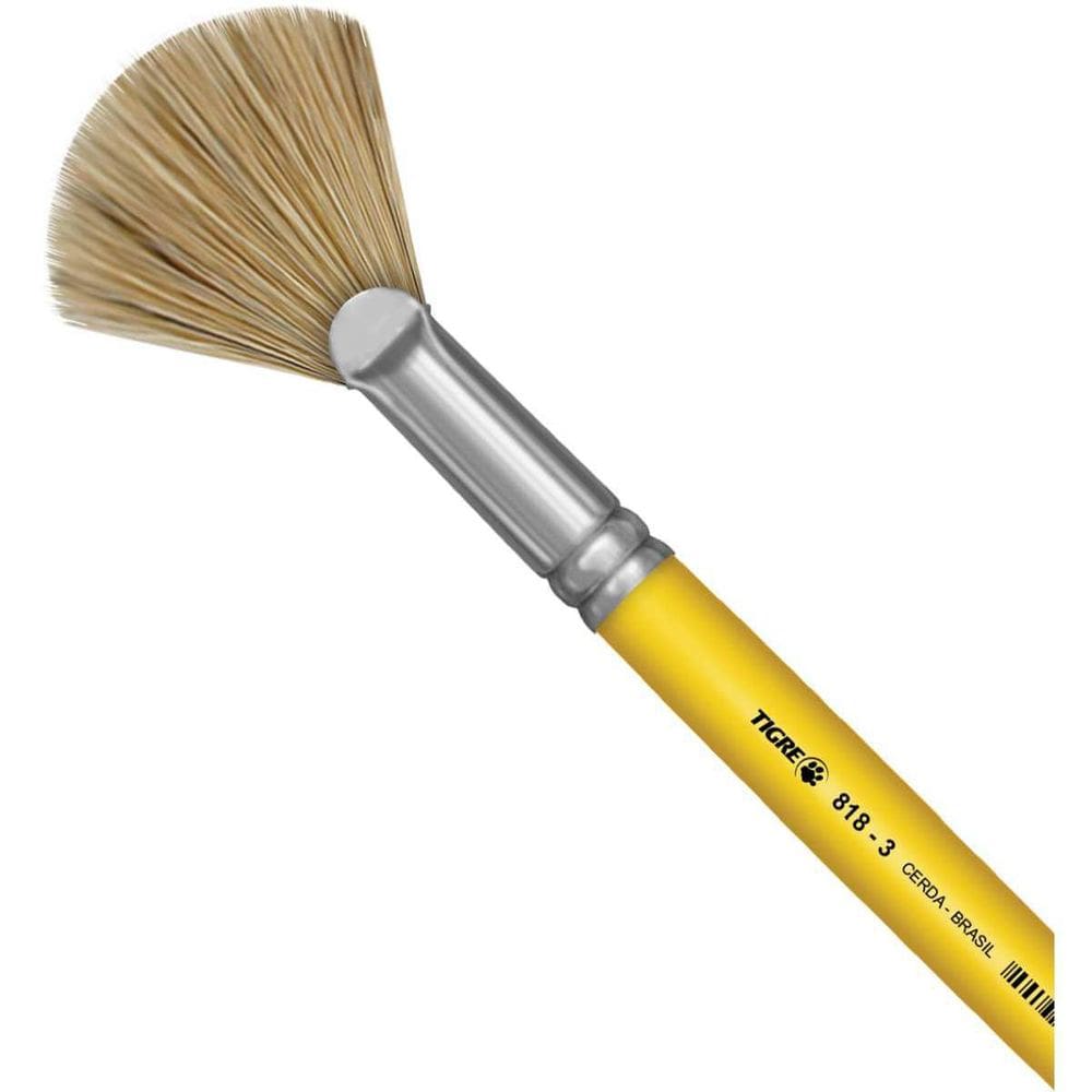 Pincel Artesanal Fan Leque 818 N.03 Amarelo