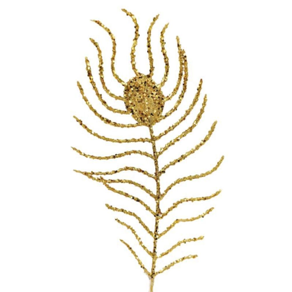 Folhagem Dourada Planta Enfeite Decorativo Natal 35X15cm