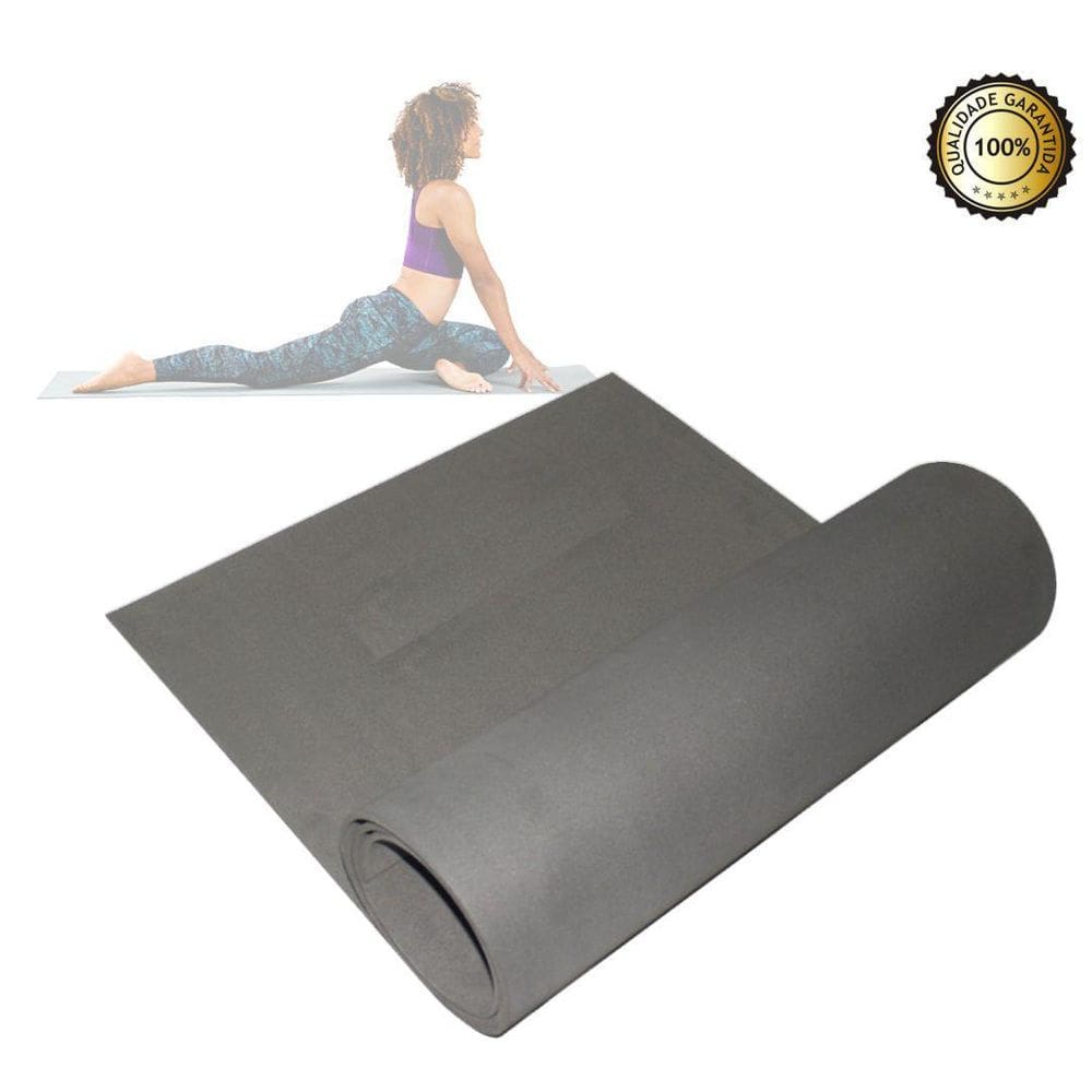 Tapete Em Eva Mat Para Yoga Pilates Funcional Preto