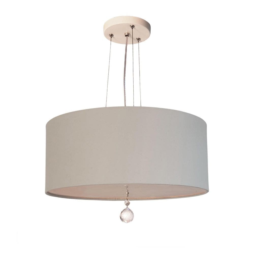 Lustre Pendente Com Cristal Cúpula Cinza 30X15 2E27