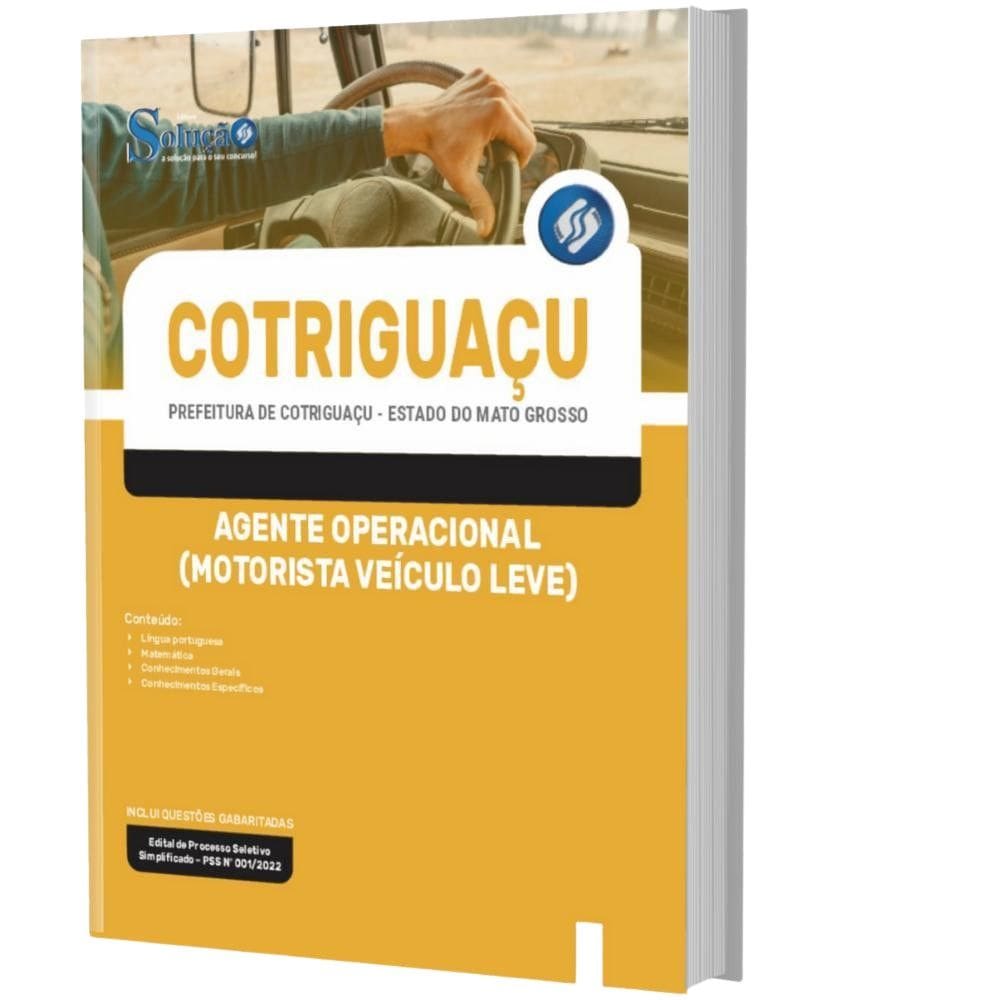 Apostila Prefeitura Cotriguaçu Mt - Motorista Veículos Leves